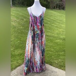 Nicole Miller Colorful Abstract Maxi Dress